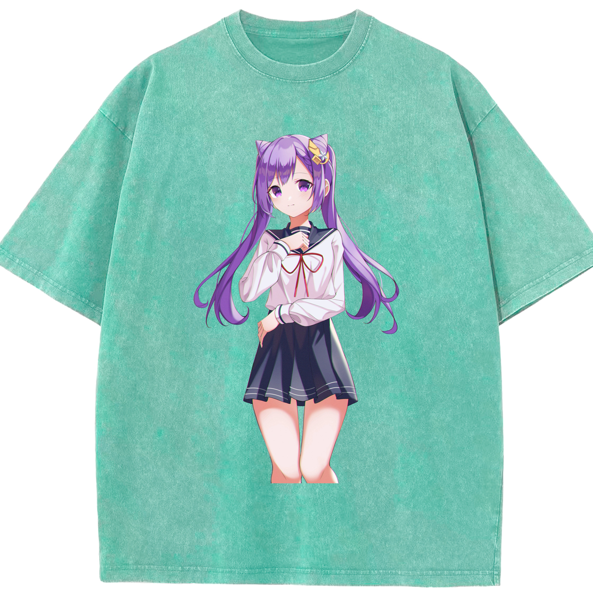 げんし神 刻晴 こくせい genshin Kokusei 綿100% ヴィンテージ風 半袖Tシャツ（フロントプリント）